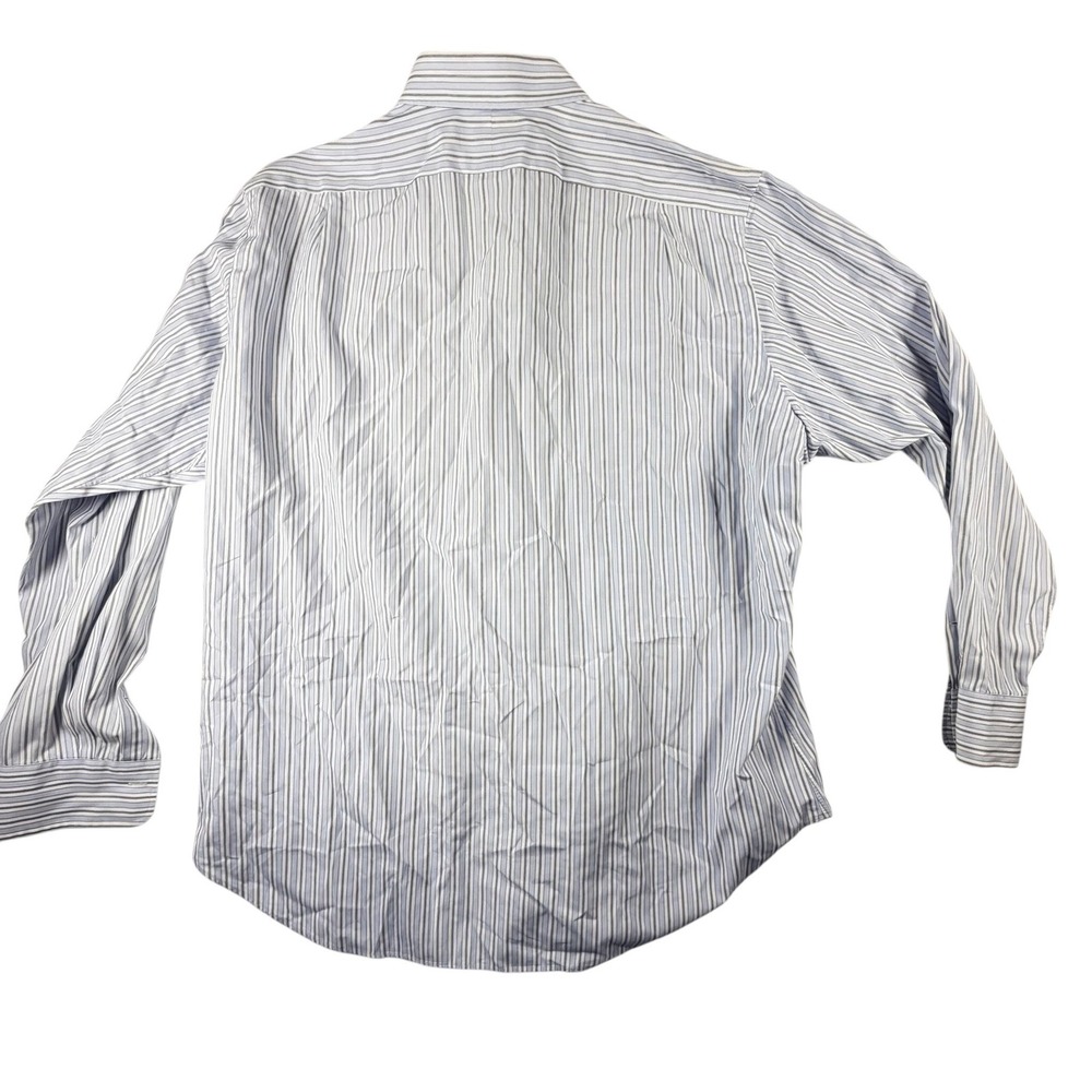 Polo Ralph Lauren Dress Shirt Men's 17 35 Blue White Striped Philip 100s - Picture 2 of 9